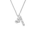 thumbnail image 2 of Delight Jewelry Silvertone Naughty or Nice Heart with Crystals Silvertone Hope Anchors the Soul Bar Charm Necklace, 23", 2 of 4