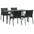 thumbnail image 6 of vidaXL 9 Piece Patio Dining Set with Cushions Poly Rattan and Steel, 6 of 105