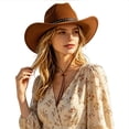 thumbnail image 3 of Unisex Western Cowboy Hat With Studded Leather Band Wide‑Brim Hat Vintage Festival Party Cosplay Outdoor Travel Fashion Head‑Accessory, 3 of 6