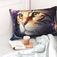 thumbnail image 4 of Pofeuu Astronaut Cat Print Polyester Microfiber Plush Pillowcases, Super Soft and Cozy Pillow Case Covers with Envelop Closure（Pillow core not included）-16"x24", 4 of 6