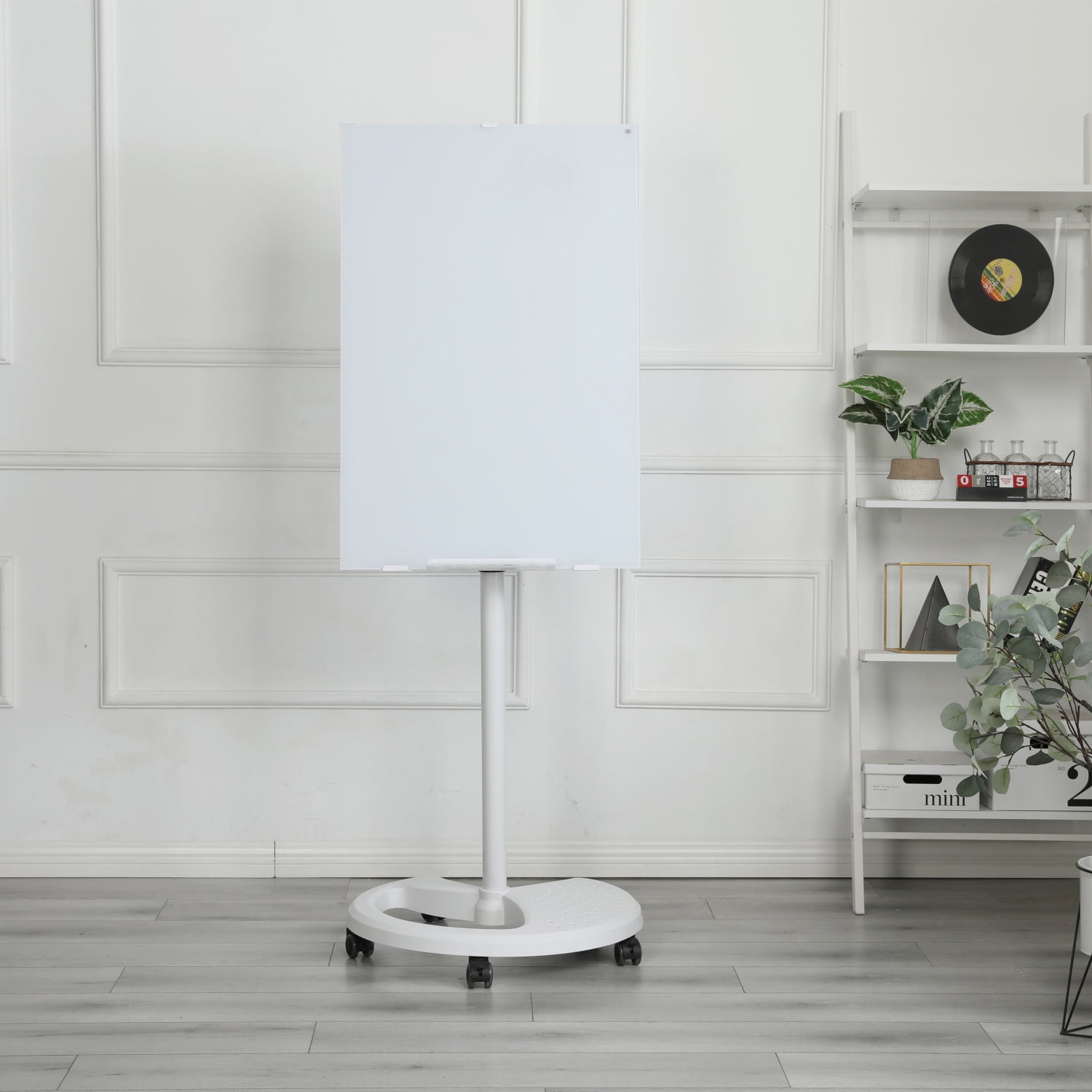 Removable Adjustable Height Tempered Glass Whiteboard, 36" x 24"