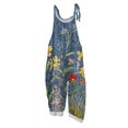 thumbnail image 2 of Iaqnaocc Jumpsuits for Women Overalls Casual Loose Adjustable Straps Vintage Floral Print Long Pant with Pockets Overalls for Women Dressy Trendy Outfits Clothes Saffron M, 2 of 7