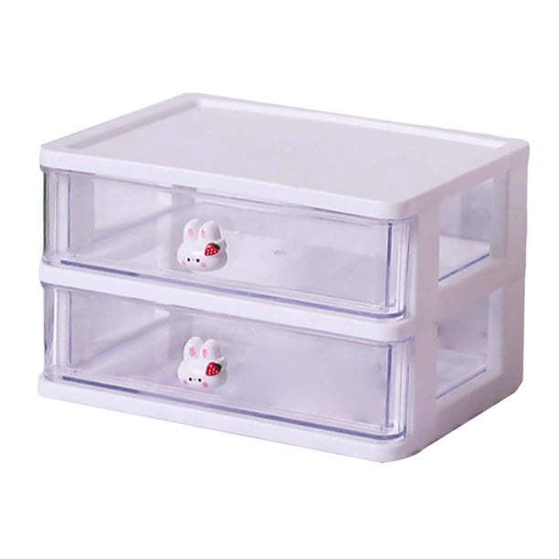 Organizador de cajones de escritorio, compartimentos para organizar la mesa de oficina, almacenamiento de escritorio 2 Cajones Blanco
