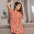 thumbnail image 3 of Balery The Marine Theme With Beautiful Corals Camisón de manga corta con cuello redondo para mujer, cómodo y elegante., 3 of 6