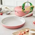 thumbnail image 3 of GreenPan Nova 10” Frying Pan Skillet and 4.37QT Sauté Pan with Lid, Oprah’s Favorite Things 2024, Ceramic Nonstick, Induction Suitable, Sear, Fry, Broil, Dishwasher & Oven Safe, Coral, 3 of 8