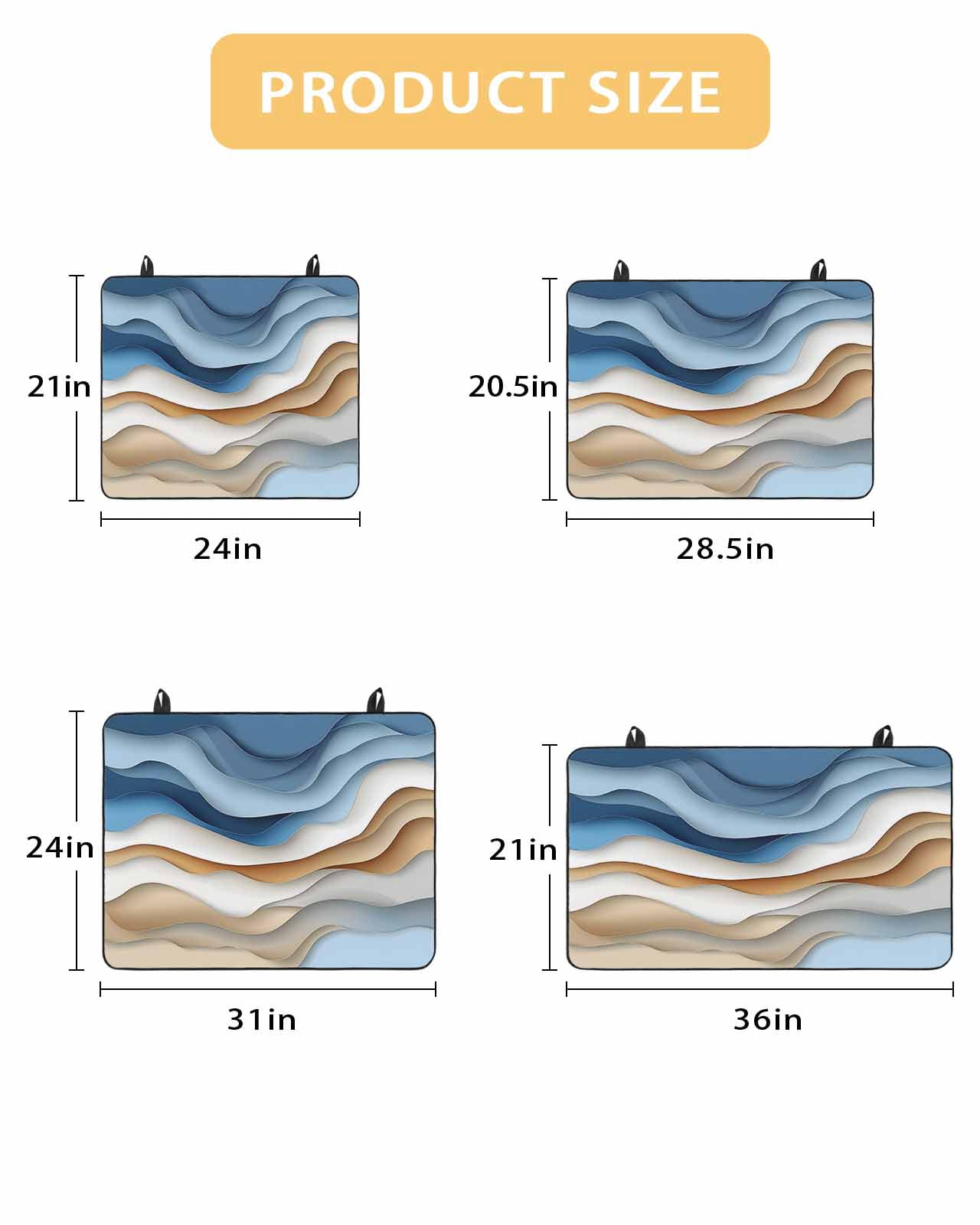 nqOlkjepod Large Induction Cooktop Protector Mat 24"x21", Blue Beige Moire Stove Top Covers for Electric Stove, Modern Abstract Art Decorative Stove Burner Cover Mats, Glass Top Stove Cover