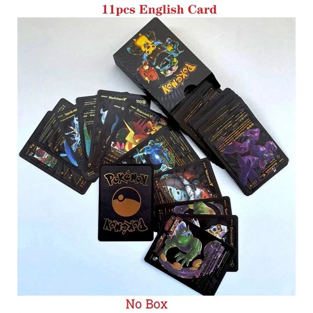 11-110Pcs Cards Gold Foil Golden Letters English Spanish French German Game Card Metalicas Charizard Vmax Gx Series Gift