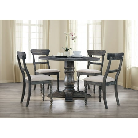- Best Master Furniture Selena Round 5-Piece Dinette Set, Weathered Gray