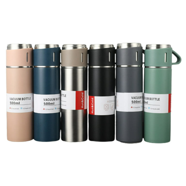 500ml Coffee Thermos Set with 2 Cups Stainless Steel Insulated Flask Coffee  Travel Mug for Coffee Hot Drink & Cold Drink Natural Color Suit 