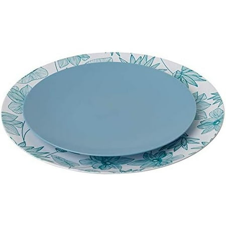 

Premium 10.25 Inch. Disposable Plastic Plates Food Grade Plastic Dinner Plates - Bella Design - 40 Pack