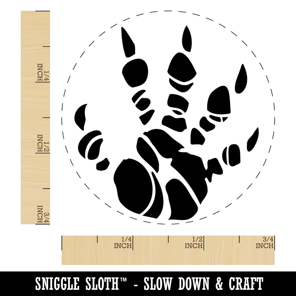 Dragon Claw Footprint Talon Self-Inking Rubber Stamp Ink Stamper - Blue Ink - Small 3/4 Inch
