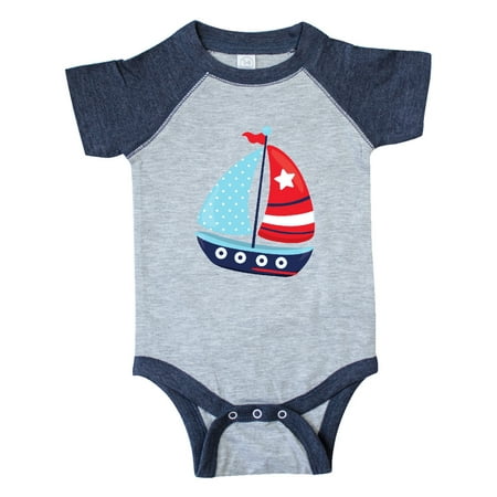 

Inktastic Sailboat Sailing Boat Sails - Red White Blue Gift Baby Boy Bodysuit