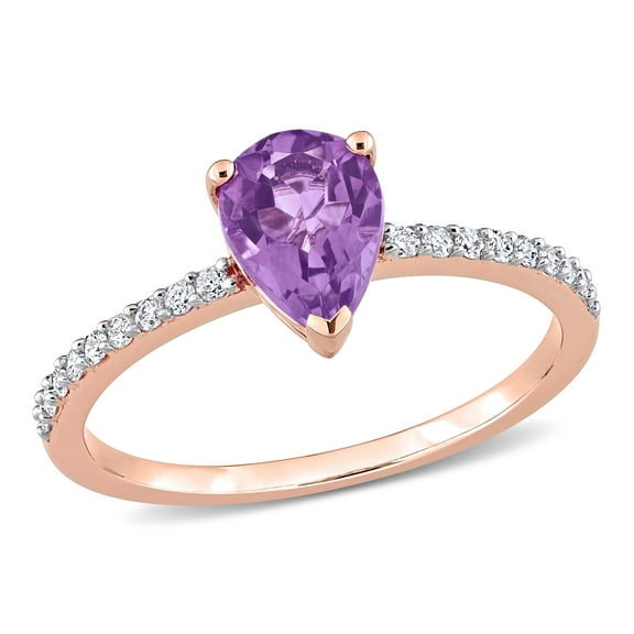 Everly Women's Amethyst 14k Rose Gold Ring