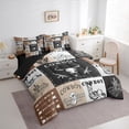 thumbnail image 2 of Manfei Western Cowboy Cowgirl Twin Bedding Sets 7-Piece, Tribal Sheep Skeleton Bedding Comforter Set, Rustic Patchwork Reversible Sheet Sets, Lightweight Room Decor, 2 of 7