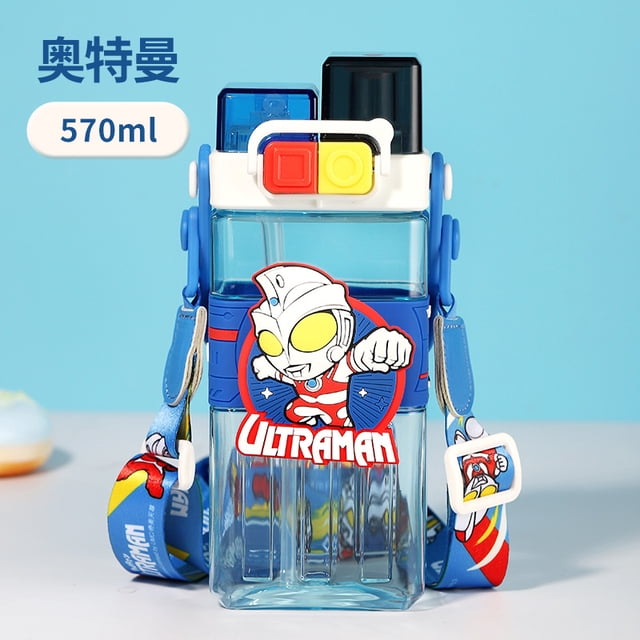 Vaso de agua cuadrado de Hello Kitty para niños, vaso de plástico de verano para mujer, vaso doble para beber con gran capacidad y color, con ventosa para estudiantes