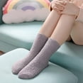 thumbnail image 3 of 5 Pairs Womens Fuzzy Slipper Socks Super Soft Microfiber Fluffy Cozy Winter Warm Fuzzy Crew Socks, 3 of 6