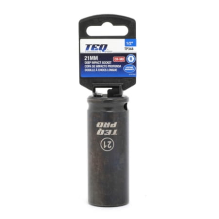 TEQ Correct Professional Impact Socket, Deep, Metric, 21mm, 1/2' Drive