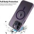 thumbnail image 4 of Compatible with iPhone 15 Pro Max Case Magnetic 【Support Compatible with Magsafe】 Kickstand Camera Lens Crystal Luxury Case Camera Protector + Screen Protector Edge Cover Case -Purple, 4 of 14