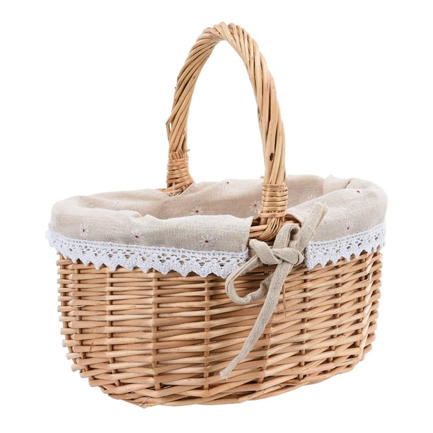Storage Box Bath Toy Large Capacity Hand Woven Wicker Manual Weave Kids  Easter Exquisite Art Gift Decoration Baskets,28*26*20CM 