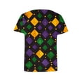 thumbnail image 4 of Cadancy Mardi Gras Tshirts Women Rave Party Holiday Graphic Crew Neck Short Sleeve Tops Funny Trendy Casual Loose Blouse Glitter Carnival Outfits, 4 of 5