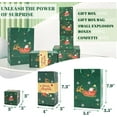 thumbnail image 6 of Gift Box Surprise Jump Box Merry Christmas Green Santa Sleigh Design Set with 6 Bouncing Up Boxes, Gift Box and Bag for Holiday Party Candy Money Kids Adults, 6 of 9