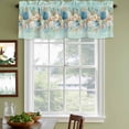 thumbnail image 3 of 2 Pack Valances for Window, Beach Coastal Teal Short Curtains for Kitchen Bedroom Living Room, Nautical Shell Starfish Coral Summer Rod Pocket Small Window Treatment Valance Drapes 42 x 12 Inch, 3 of 8
