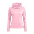 thumbnail image 6 of QATAINLAV Women UPF 50+ Long Sleeve Shirts UV Protection Lightweight Sun Hoodie Outdoor Face Mask Hooded Workout Tops with Thumb Holes Pink XXXL, 6 of 7