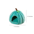 thumbnail image 3 of Pet House Indoor​ Orange Green Gray Pumpkin Shape Plush Surface Green Leaf Top Arch Entry Cozy, Antiskid Cat Nest Small Pet House Indoor, 3 of 6