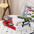 thumbnail image 6 of Manfei Police Car Zipper Twin Comforter Sets with Fitted Sheet and 2 Pillowcases,Striped Pattern Zipper Bedding Set,White,Polkadot Reversible,4pcs, 6 of 8