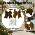 thumbnail image 2 of 15 Pcs 6 Inch Christmas Velvet Bows, Vintage Velvet Ribbon Christmas Bows for Gift Wrappings, Xmas Tree Topper & Garland, Wreath Bows Christmas Decorations(Cream,brown), 2 of 12