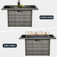 thumbnail image 6 of 44 Inch Propane Gas Fire Pits Table for Outside Patio, 60000 BTU Rectangular Outdoor Wicker Rattan Fire Pit with Glass Wind Guard, 6 of 7
