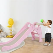 Kids Outdoor Slide Playground Slide: Freestanding Equipment Outdoor Playset for Children - Indoor Slide - Kids Slide for Backyard - Playsets for Backyard Playground Set(Pink)