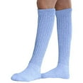 thumbnail image 2 of MDR Women's Extra Long & Heavy Slouch Cotton Wear at any Length Socks Made in USA 2 Pair Size 9 to 11 (2 Light Blue ), 2 of 8