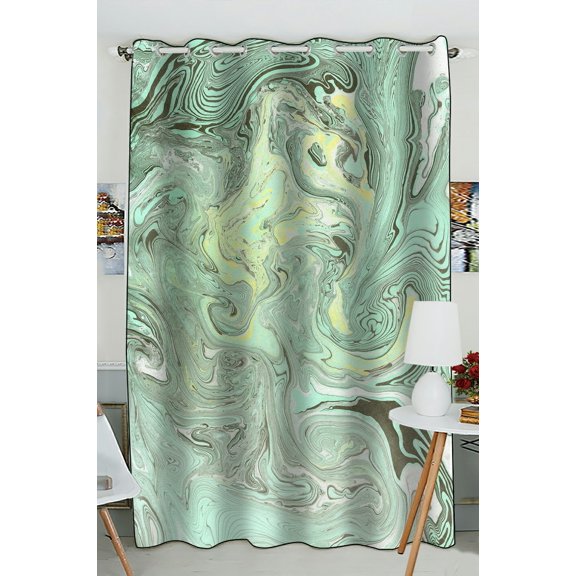 ECZJNT Ink marble texture Blackout Window Curtain Drapery Panels 52x84 Inch One Piece