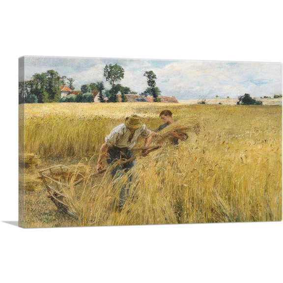 ARTCANVAS Harvest Near Ru Chailly Canvas Art Print by Leon Lhermitte - Size: 18" x 12" (1.50" Deep)