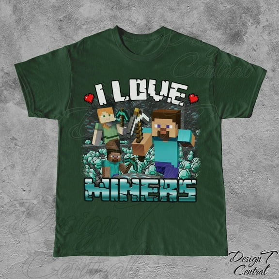 I Love Miners Unisex T-Shirt, Unhinged, That Go Hard, Gamer Gift, Cursed, Weird, Weirdcore Tee, Gag Gift for Him