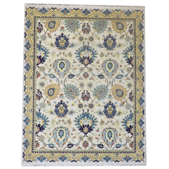Wahi Rugs Hand Knotted Colorful Rich Ziegler Design 8'0"x10'0" -w11177