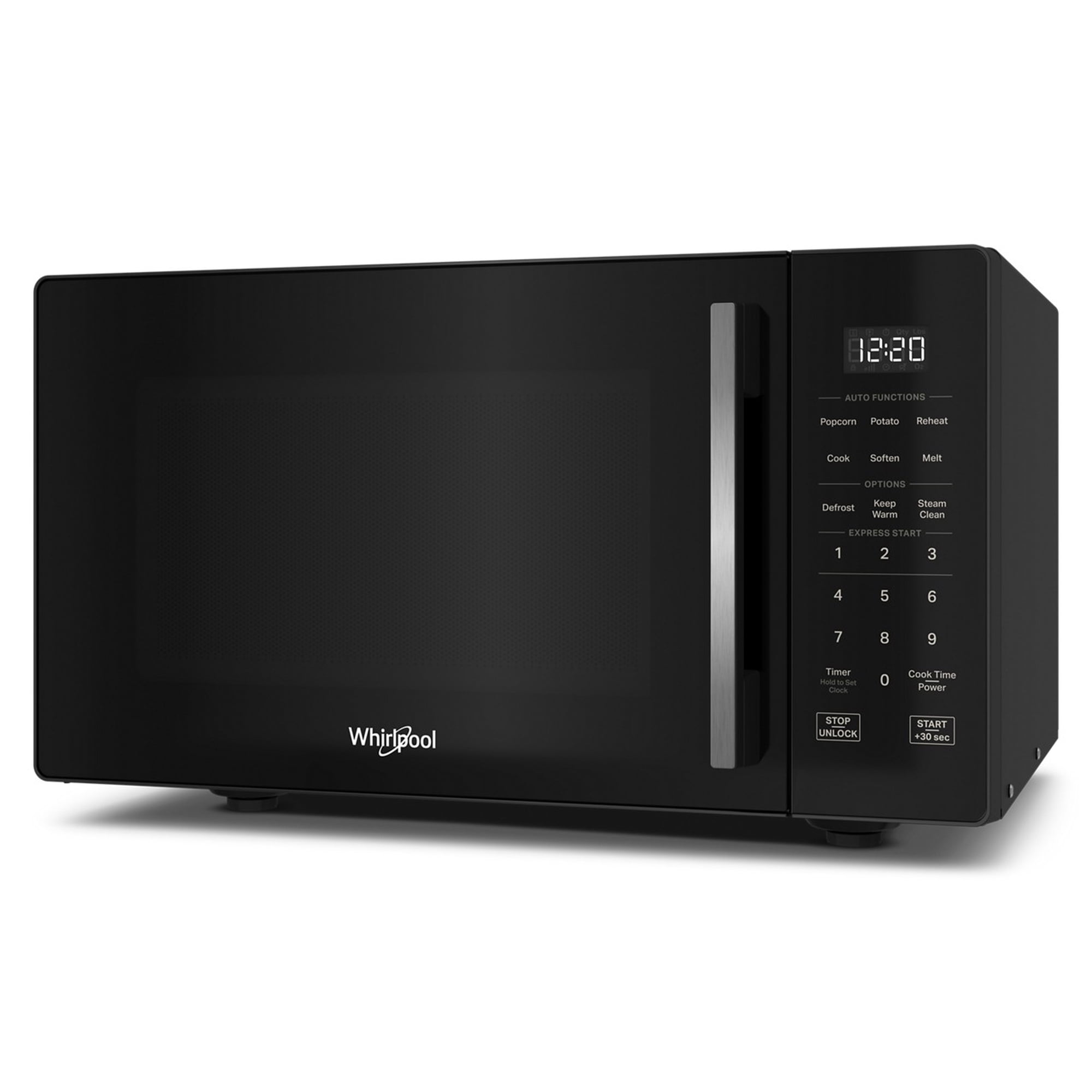 Whirlpool 0.9 cu. ft. Black Countertop Microwave With Steam Clean - 900 watt,