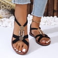 thumbnail image 4 of Wide Width Shoes for Women, Wide Width Sandals for Women, Womens Sandals Dressy Summer: Comfortable Bohemian Flats Elastic Ankle Strap Walking Vacation Shoes 2026 Women Footwear, Brown 6.5, 4 of 8