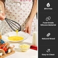 thumbnail image 5 of 2 Pcs Silicone Whisk, Trianu 10" Kitchen Silicone Whisks for Cooking Non Scratch, Wisking Tool Whisk Egg Bread Silicone Wisk with Wooden Handle, Black, 5 of 7