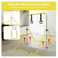 thumbnail image 5 of Yellow Multi-Functional Adjustable Height Children's Horizontal Gymnastic Bar With Bear Rings, 5 of 9