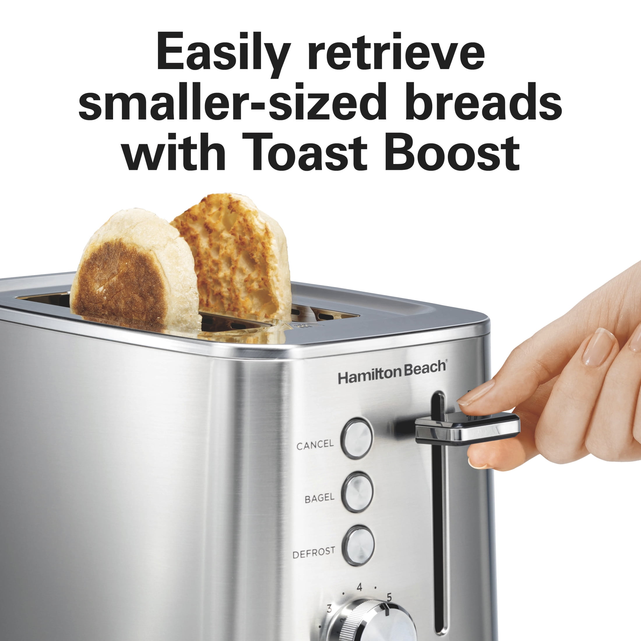 Hamilton Beach Toaster, 2-Slice Modern Luxe Series, Stainless