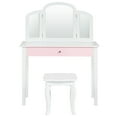 thumbnail image 3 of Costway Kids Vanity Set Princess Makeup Dressing Play Table Set W/Mirror-White, 3 of 8