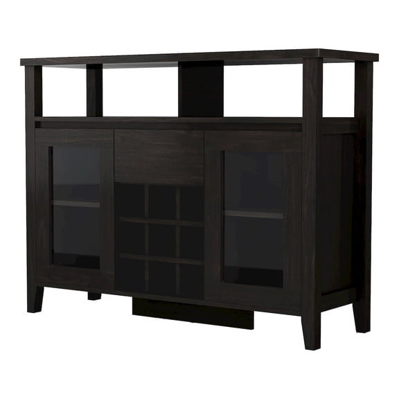 Furniture of America Elm Wood Buffet Table with Wine Rack in Espresso