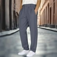 thumbnail image 2 of Lenago Mens Pants Boy Pants Work Pants Men Casual Loose Straight Leg Solid Pants With Double Pleated Front Pocket Men Comfy Cargo Pants Uniform Pants for Men, 2 of 7