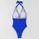 thumbnail image 4 of Trajes de baño Amzcrzy Tankini para mujer, bikini de control de abdomen para mujer, bikinis de cintura alta con ajuste de cordón, traje de baño de una pieza fruncido, azul, S, 4 of 7