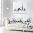 thumbnail image 3 of Designart Paris with Eiffel Silhouette - Cityscape Painting Throw Pillow - 16x16, 3 of 5