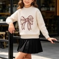 thumbnail image 6 of CYRBOKO Sweaters for Girls, Soft Casual Winter Warm Long Sleeve Knitted Tops Beige Size 9-10 T, 6 of 6