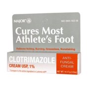Major Clotrimazole Antifungal 1% Cream, White, 14.17 g
