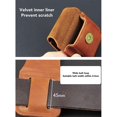thumbnail image 4 of Lighter Pouch with Pocket Belt Loop PU Holder Anti Scratch Soft Lining Magnetic Buckle Lighter Waist Case for Outdoor Brown, 4 of 4